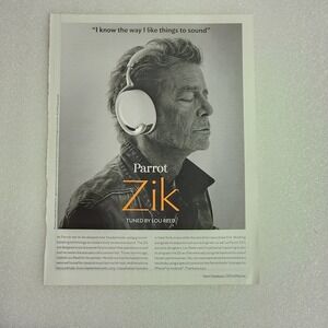 Print Ad Parrot Zik headphones Lou Reed Henri Seydoux 8x10 2013